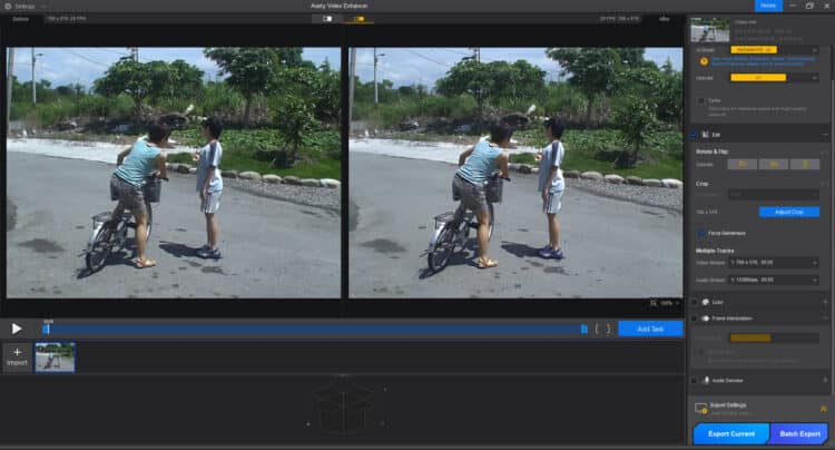 Aiarty video enhancer user interface.