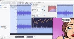 Confused woman over the new features in the Audacity compressor.