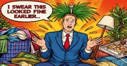 Humorous cartoon image of poor shot composition.