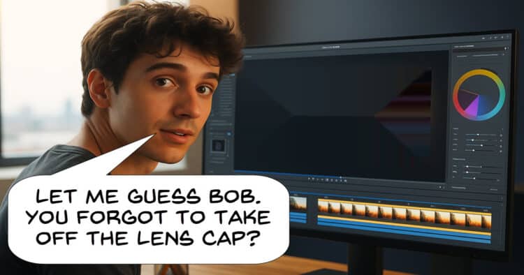 Video editor pointing out a basic beginner mistake.