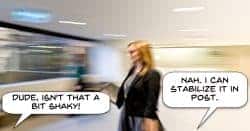 Camera shake stabilizers in editing software