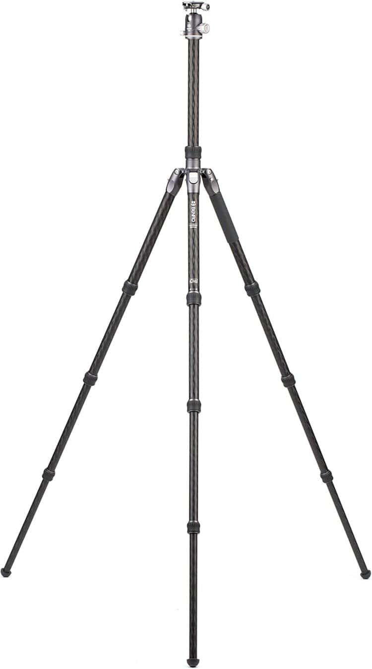 Lightweight tripod with center column extended.