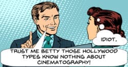 Humorous image of boss mansplaining cinematography.