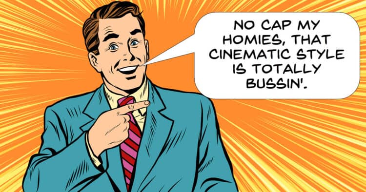 50's guy trying to be cool with modern slang.