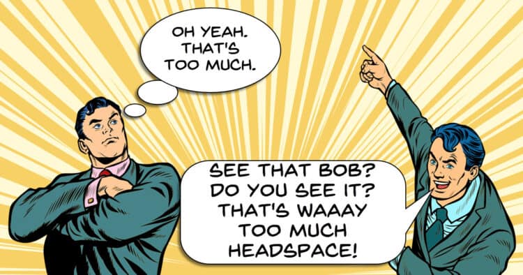 Man pointing to too much headspace in a shot.