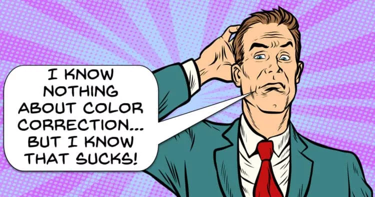 Man shocked at bad color grade due to monitor calibration