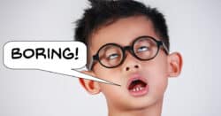 Kid watching a boring video.