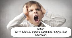 Funny image boy yelling at father.