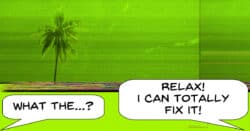 Fixing bad green screen.