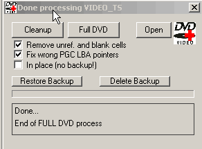 Image showing the interface once the processing has completed.