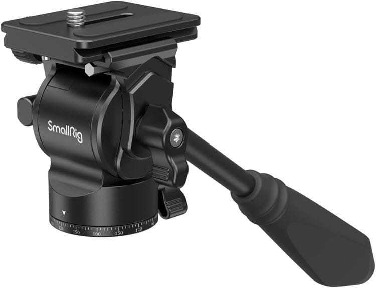Fluid head for a video tripod.