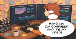 Anime video editor confused by her own video.