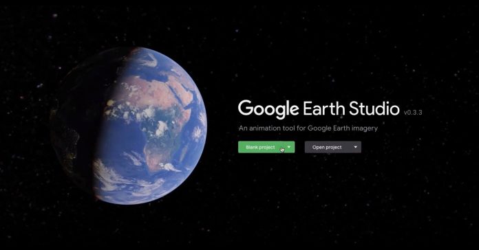Splash page image for the Google Earth Studio service.