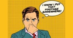 Funny image of man cannot find his video files.
