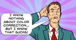 Man shocked at bad color grade due to monitor calibration