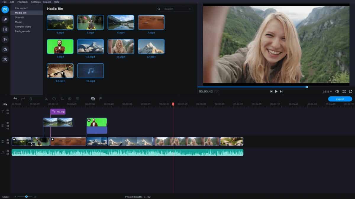 Image of the Movavi Video Editor user interface.