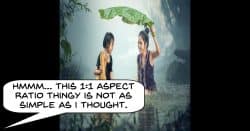 Badly cropped image of 1:1 aspect ratio video.