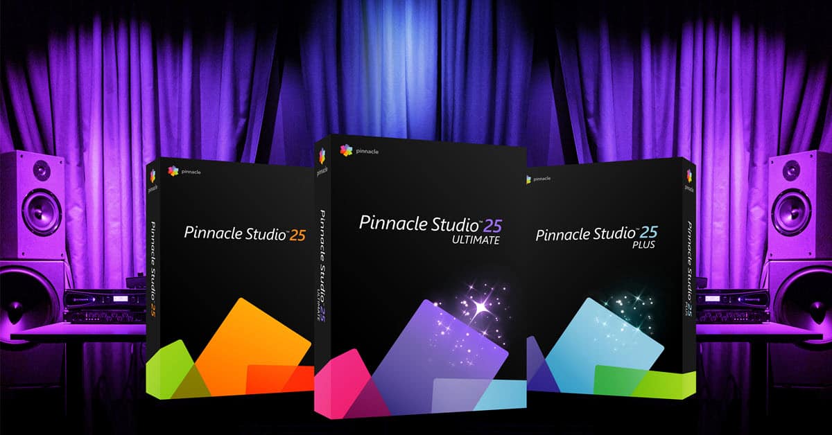 Pinnacle Studio 25 product range box shots
