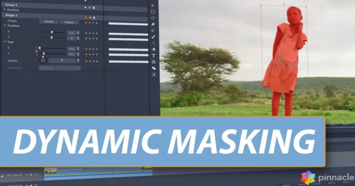 Product image for the Pinnacle Studio Dynamic Masking feature.