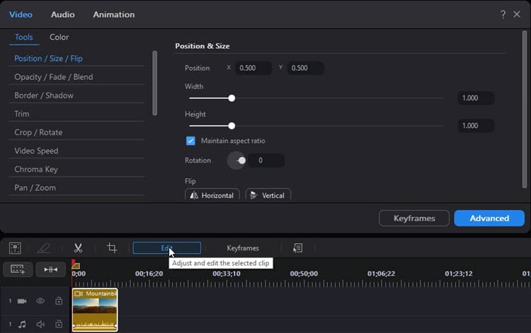 PowerDirector tools screenshot