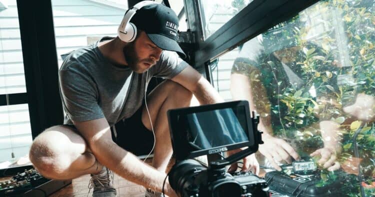 Videographer at work.