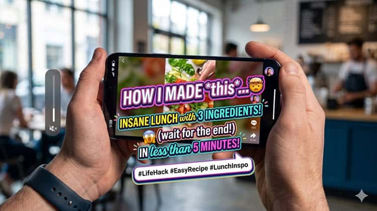 Screen showing captions for silent viewing.