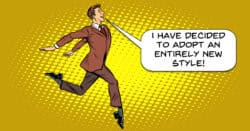 Cartoon character announcing the adoption of slow life editing style.