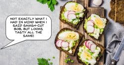 Image of smashed avocados as a humorous reference to smash cuts.