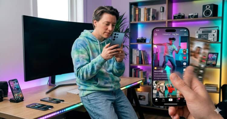 Person scrolling through tiktok.
