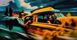 50's pop art travel image.