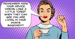 Motherly figure extolling the virtues of correct video background design.