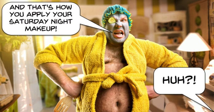 Humorous image of a bad YouTube makeup tutorial.