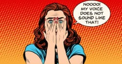 Woman shocked at how her own voice sounds on video.