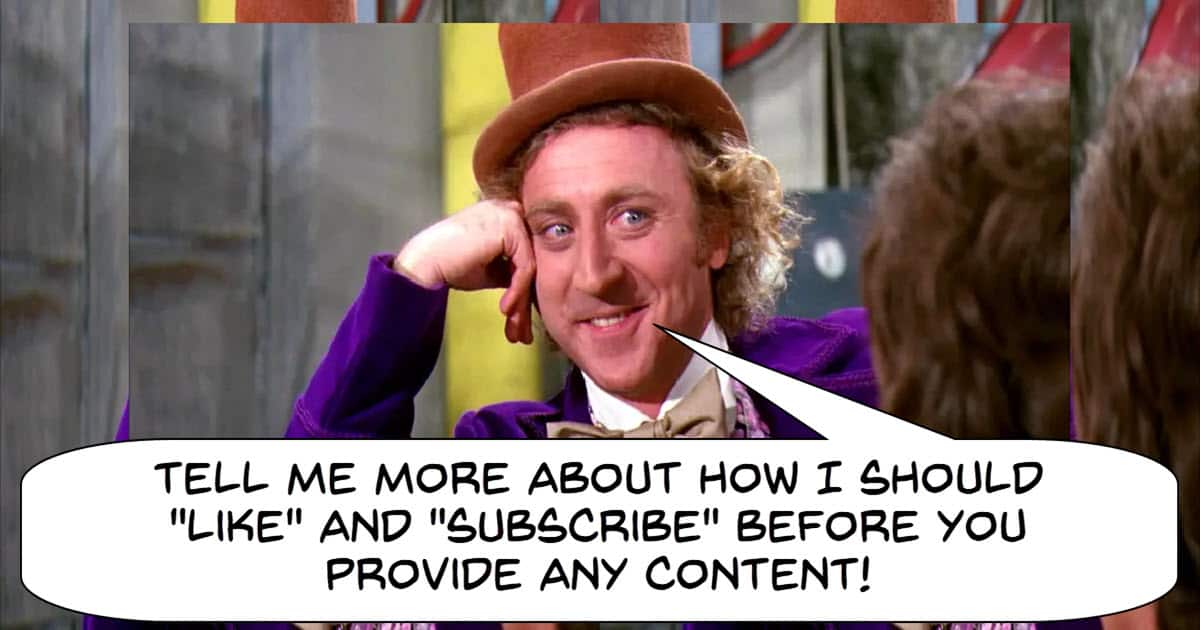 Willy Wonka meme on asking before providing content.