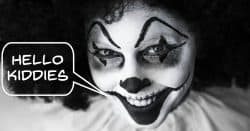 Image of evil clown reference to YouTube child privacy changes.