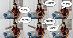 YouTube user clicking away from bad content.