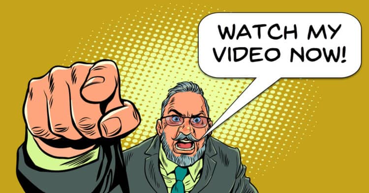 YouTube creator demanding attention.